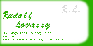 rudolf lovassy business card